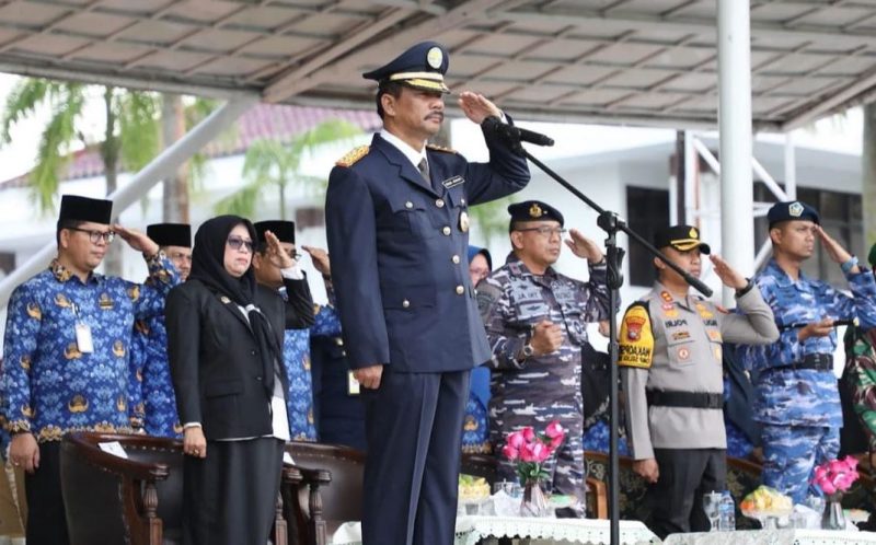 Wali Kota Batam, Muhammad Rudi memimpin upacara peringatan Hari Perhubungan Nasional 2024 | Foto: Dian
