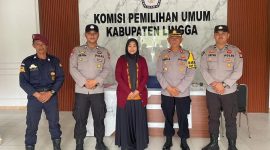 Pastikan keamanan jelang Pilkada 2024, Wakapolres Lingga tinjau gudang logistik KPU | Foto: Wandy