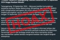 Pesan berantai informasi Tsunami yang akan terjadi di Kepulauan Riau beredar luas di Group WhatsApp | Foto: Screnshoot WhatsApp