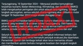 Pesan berantai informasi Tsunami yang akan terjadi di Kepulauan Riau beredar luas di Group WhatsApp | Foto: Screnshoot WhatsApp