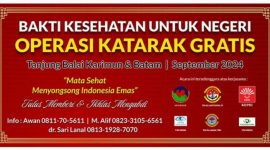 Flyer kegiatan bakti kesehatan untuk negeri, operasi katarak gratis di Kabupaten Karimun, Kepulauan Riau | Foto: Screnshoot Flyer