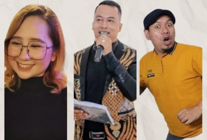 Artis asal Sumbar (paling kiri dan kanan), MC (tengah) ini akan tampil di Coastal Area pada, Sabtu (19/10/2024) malam | Foto: Humas PKLKP