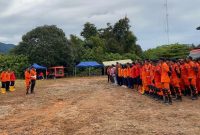 Operasi SAR, latihan bersama ditandai dengan upacara yang dipimpin langsung oleh Kepala KPP Basarnas Natuna, Abdul Rahman | Foto: Rian