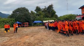 Operasi SAR, latihan bersama ditandai dengan upacara yang dipimpin langsung oleh Kepala KPP Basarnas Natuna, Abdul Rahman | Foto: Rian