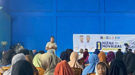 Pasangan Calon Bupati dan Wakil Bupati Lingga nomor urut 1, Muhammad Nizar-Novrizal berkampanye di Desa Panggak Darat pada, Sabtu (19/10/2024) kemarin | Foto: kutipan.co