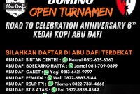 Flyer Lomba Domino dan Futsal HUT ke-6 Kedai Kopi Abu Dafi | Foto: Owner Abu Dafi