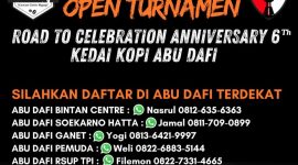 Flyer Lomba Domino dan Futsal HUT ke-6 Kedai Kopi Abu Dafi | Foto: Owner Abu Dafi