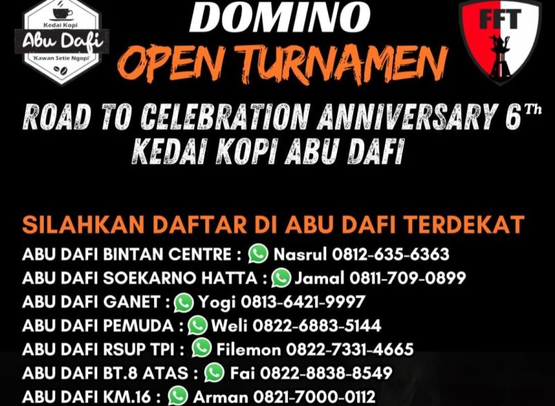 Flyer Lomba Domino dan Futsal HUT ke-6 Kedai Kopi Abu Dafi | Foto: Owner Abu Dafi