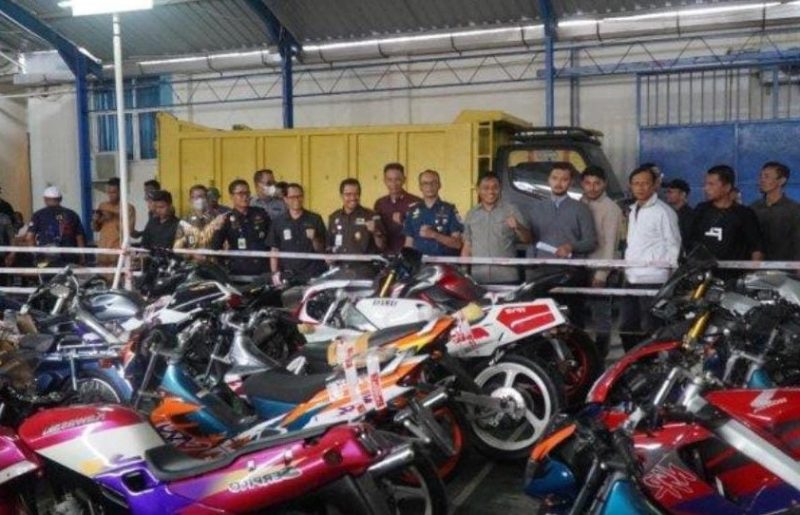 Sepeda motor bekas sebanyak 22 unit diselundupkan dari Thailand, dan ditangkap petugas Bea Cukai di Aceh | Foto: Bea Cukai