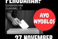 Selebaran ajakan nyoblos pada 27 November 2024 Besok, (Foto : Zonamu/Imam)