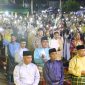 Doa bersama dan makan berhidang di halaman kantor bupati Lingga, (Foto : Zonamu/Indra)
