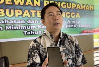 Wakil Ketua Apindo Lingga Anto saat di wawancarai (Foto : Zonamu/Wandi)
