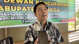 Wakil Ketua Apindo Lingga Anto saat di wawancarai (Foto : Zonamu/Wandi)