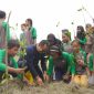 PT Timah bersama pelajar dan kelompok masyarakat tanam 3000 Bibit Mangrove di Pantai Takari, Kabupaten Bangka | Foto: Zonamu/Humas PT Timah
