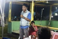 Calon Wakil Bupati Lingga Novrizal saat memberikan kata sambutan (Foto : Zonamu/Ari)