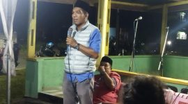Calon Wakil Bupati Lingga Novrizal saat memberikan kata sambutan (Foto : Zonamu/Ari)