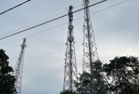 Tower Telkomsel yang berada di Kabupaten Lingga (Foto : Zonamu/Wandi)