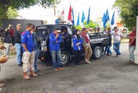 Eks Karyawan PT KG gelar unjuk rasa di depan gedung DPRD Kabupaten Karimun, tuntut uang sagu hati | Foto: Nichita
