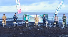 PT Timah Tbk tanam mangrove di Pantai Sesai Party Beach, Desa Tanjung Gemuk, Kecamatan Rangsang, Kabupaten Kepulauan Meranti | Foto: Zonamu/Humas PT Timah