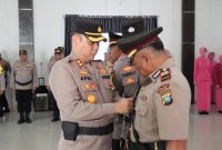 Kapolres Lingga Pimpin Upacara Sertijab Kabag Ops (Foto : Zonamu/Suji)