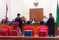 Suasana persidangan, agenda pembacaan tuntutan tiga terdakwa penyelundup 106 Kg narkoba jenis sabu | Foto: Rian