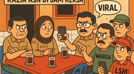 Ilustrasi ASN Nongkrong di Jam Kerja | Foto : Zonamu/Ist