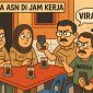 Ilustrasi ASN Nongkrong di Jam Kerja | Foto : Zonamu/Ist