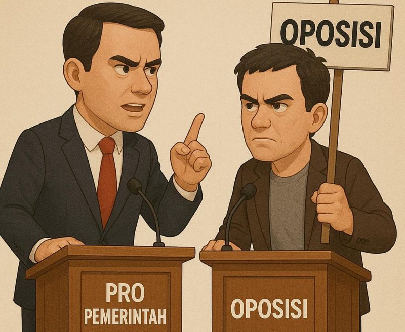 Ilustrasi Pro dan Oposisi | Foto : Zonamu/Wandi