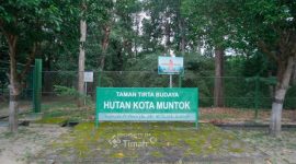 Suasana pintu masuk Taman Tirta Budaya Hutan Kota Mentok, Kabupaten Bangka Barat | Foto: Zonamu/Humas PT Timah
