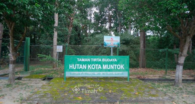 Suasana pintu masuk Taman Tirta Budaya Hutan Kota Mentok, Kabupaten Bangka Barat | Foto: Zonamu/Humas PT Timah