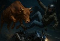 Ilustrasi pemotor ditabrak lembu | Foto : Zonamu/Wandi
