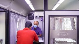 Mobil sehat PT Timah kembali layani pemeriksaan kesehatan gratis kepada masyarakat di Kundur, Kabupaten Karimun | Foto: Zonamu/Humas PT Timah