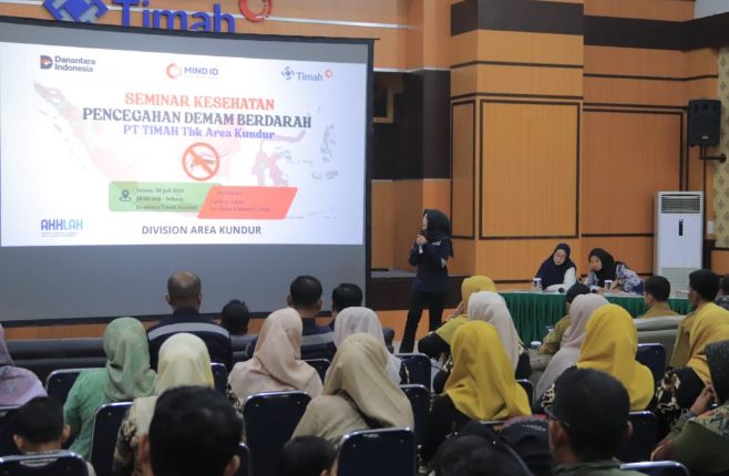 PT Timah Tbk Area Kundur bekerja sama dengan Puskesmas Kundur Barat menggelar Seminar Kesehatan Pencegahan DBD di Gedung Serbaguna Wisma Timah Kundur | Foto: Zonamu/Humas PT Timah