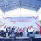 Siti Hajar, warga Desa Gemuruh, Kecamatan Kundur Barat, Kabupaten Karimun memenangkan hadiah sepeda motor di HUT ke-49 PT Timah | Foto: Zonamu/Humas PT Timah