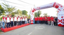 Pekan sehat dalam rangka HUT ke-49 PT Timah di Kundur diikuti ribuan masyarakat | Foto: Zonamu/Humas PT Timah