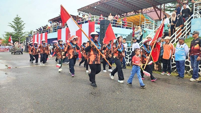 Pemuda Pancasila ikut meriahkan Pawai Pembangunan di dabo singkep | Foto : Zonamu/Imam