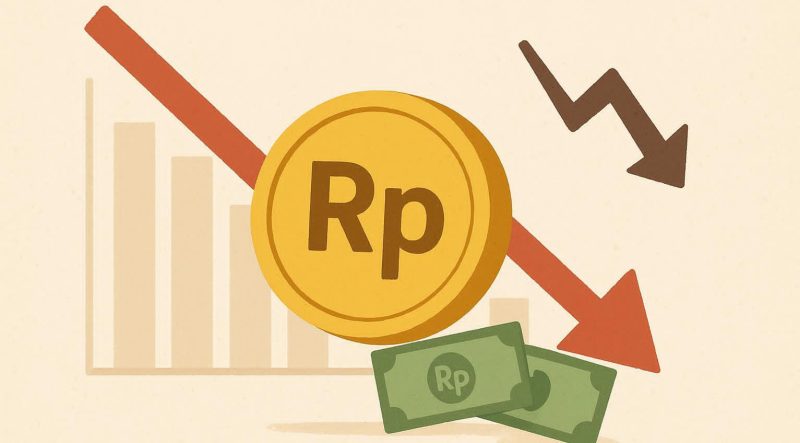 Ilustrasi rupiah melemah yang dibuat AI | Foto : Zonamu/AI