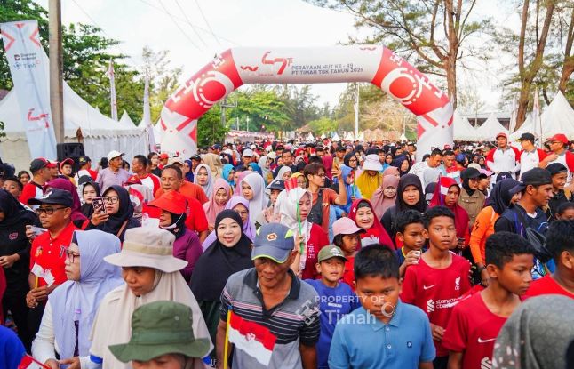 Pekan Sehat HUT ke-49 PT Timah diikuti ribuan masyarakat Belitung Timur | Foto: Zonamu/Humas PT Timah