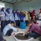 PT Timah melatih ibu-ibu Kawasan Semenggah, Parit Pekir, Sungailiat, Kabupaten Bangka membuat kompos | Foto: Zonamu/Humas PT Timah
