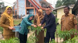 Bupati Lingga  bersama Ketua PKK Kabupaten Lingga dan Plt. Kadisperindagkop Lingga Panen Perdana cabe rawit | Foto : Zonamu/Wandi