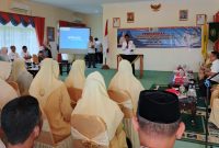 Kata sambutan oleh Wakil Bupati Lingga di pengukuhan DPC PP Paud Lingga | Foto : Zonamu/Wandi