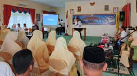 Kata sambutan oleh Wakil Bupati Lingga di pengukuhan DPC PP Paud Lingga | Foto : Zonamu/Wandi