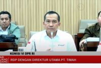 Tangkapan layar video dari ruang sidang saat Komisi VI DPR RI Rapat Dengar Pendapat dengan PT Timah | Foto: Zonamu/DPR RI