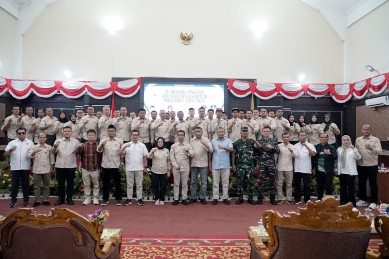 Pelantikan Ketua Umum dan kepengurusan baru Komite Olahraga Nasional Indonesia (KONI) Kabupaten Karimun periode 2025–2029, dilaksanakan di Gedung Nasional, Kabupaten Karimun pada, Sabtu (3/5/2025) | Foto: Koni Karimun