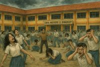 Ilustrasi kesurupan masal di sekolah | Foto : Zonamu/AI