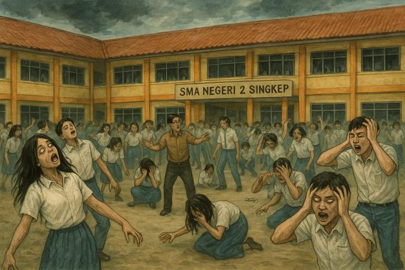 Ilustrasi kesurupan masal di sekolah | Foto : Zonamu/AI