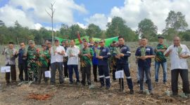 PT Timah Tbk bersama kelompok tani Bina Tani Tailong Riau menanam 50.000 bibit nanas morris di Desa Kundur, Kecamatan Kundur Barat, Provinsi Kepulauan Riau | Foto: Zonamu/Humas PT Timah