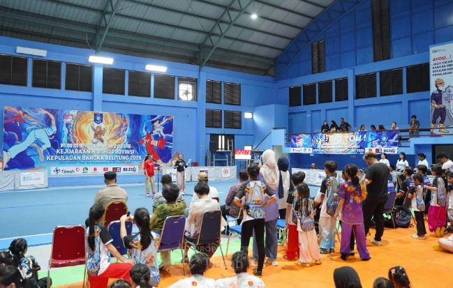 PT Timah Tbk dukung Kejuaraan Wushu Tingkat Provinsi Kepulauan Bangka Belitung, dengan beri fasilitas aset perusahaan sebagai venue pertandingan | Foto: Zonamu/Humas PT Timah