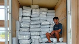 IKM Kelapa Lingga Kembali Ekspor 24 Ton Cocopeat | Foto : Zonamu/Taupik