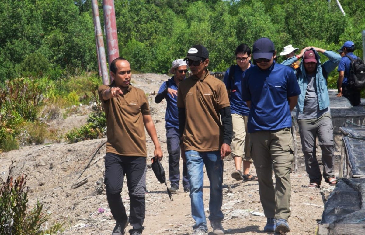 Sejumlah pakar lingkungan dari Global Mangrove Alliance melakukan observasi langsung di kawasan mangrove Desa Teluk Pambang, Bengkalis, Riau | Foto: Zonamu/Kominfo Bengkalis